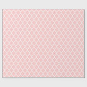 Papier Cadeau Quatrefoil Marocain clair rose et blanc (Plat)