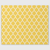 Papier Cadeau Quatrefoil Marocain jaune et blanc (Plat)