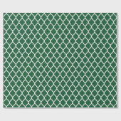 Papier Cadeau Quatrefoil marocain vert et blanc chasseur (Plat)