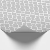 Papier Cadeau Quatrefoil moderne gris et blanc (Coin)