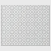 Papier Cadeau Quatrefoil moderne gris et blanc (Plat)