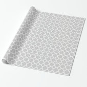 Papier Cadeau Quatrefoil moderne gris et blanc (Déroulé)