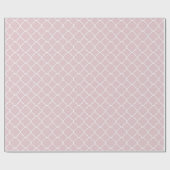 Papier Cadeau Quatrefoil rose et blanc Anniversaire (Plat)