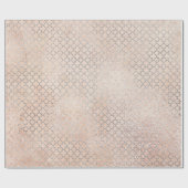 Papier Cadeau Quatrefoil Silver Glam Rose Rose Or Peach brillant (Plat)