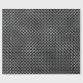 Papier Cadeau Quatrefoil Silver Gris noir lin brillant (Plat)