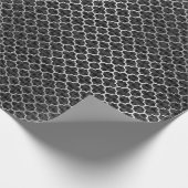Papier Cadeau Quatrefoil Silver Gris noir lin brillant (Coin)
