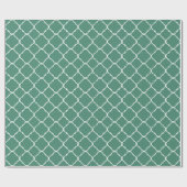 Papier Cadeau Quatrefoil vert et blanc (Plat)