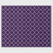 Papier Cadeau Quatrefoil violet et blanc (Plat)