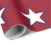 Papier Cadeau Quatrième des étoiles blanches de juillet et (Coin rond)