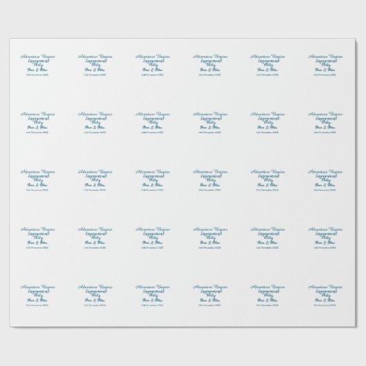 Papier Cadeau que l'aventure commence nom de la fête de fiançail (Plat)