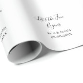 Papier Cadeau que le plaisir commence nom du couple de mariage d (Coin rond)