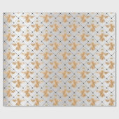 Papier Cadeau Queen Bee Comb Grill Sepia Black Silver Grey (Plat)