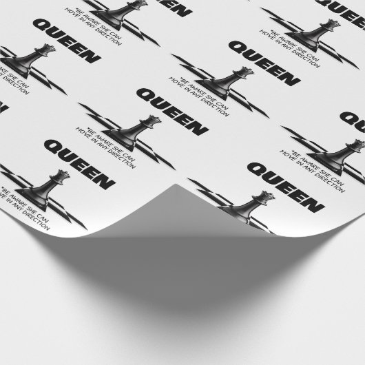 Papier Cadeau Queen Chess Sachez Qu'Elle Peut Se Déplacer Dans N (Coin)