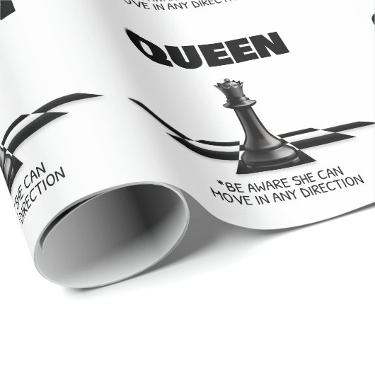 Papier Cadeau Queen Chess Sachez Qu'Elle Peut Se Déplacer Dans N (Coin rond)