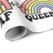 Papier Cadeau Queer AF Gay pride Lesbian Trans Bisexual LGBTQ (Coin rond)