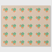 Papier Cadeau Quenepas Espagnol Limes Fruit Main tiré (Plat)