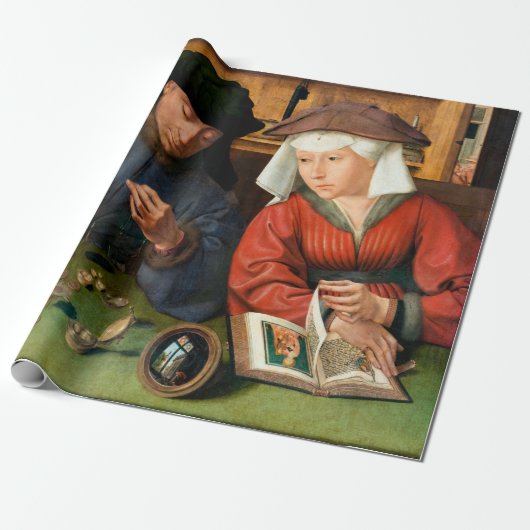 Papier Cadeau Quentin Matsys - Le Moneylender et sa femme (Déroulé)