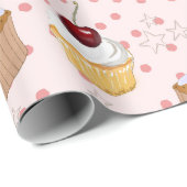 Papier Cadeau quequitos gâteaux motif (Coin rond)