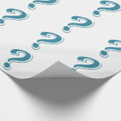 PAPIER CADEAU QUESTION BLEU MARQUE GRAPHIQUE CURIEUX (Coin)
