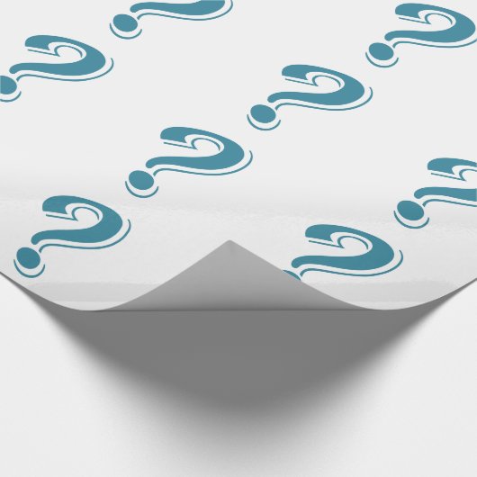 PAPIER CADEAU QUESTION BLEU MARQUE GRAPHIQUE CURIEUX (Coin)