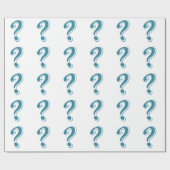 PAPIER CADEAU QUESTION BLEU MARQUE GRAPHIQUE CURIEUX (Plat)