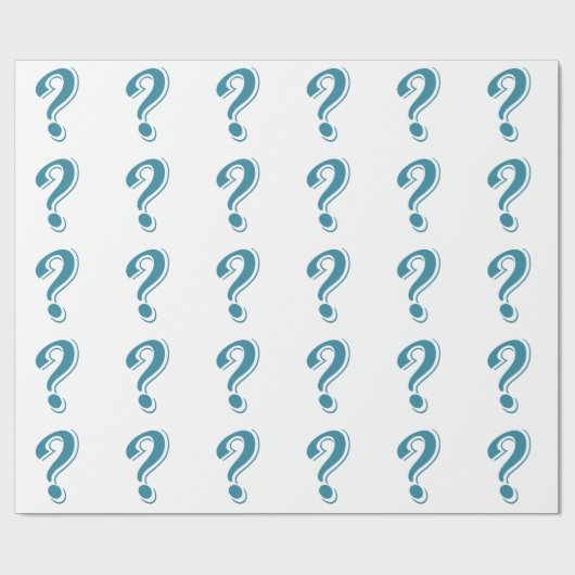 PAPIER CADEAU QUESTION BLEU MARQUE GRAPHIQUE CURIEUX (Plat)