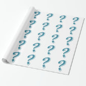 PAPIER CADEAU QUESTION BLEU MARQUE GRAPHIQUE CURIEUX (Déroulé)
