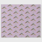 Papier Cadeau Queue de lapin drôle mignon Pâques printemps (Plat)