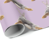 Papier Cadeau Queue de lapin drôle mignon Pâques printemps (Coin rond)