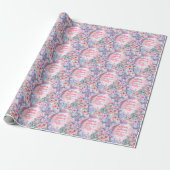 Papier Cadeau Queue de sirène pailletée de fleurs 9e anniversair (Déroulé)