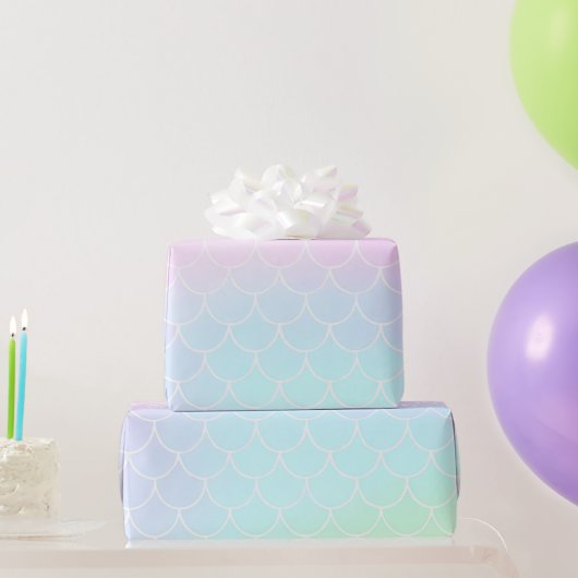 Papier Cadeau Queue de sirène sarcelle rose Fête d'anniversaire (Cadeaux de fête)