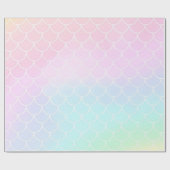 Papier Cadeau Queue de sirène sarcelle rose Fête d'anniversaire (Plat)
