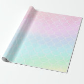 Papier Cadeau Queue de sirène sarcelle rose Fête d'anniversaire (Déroulé)