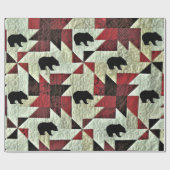Papier Cadeau Quilt d'ours noir (Plat)
