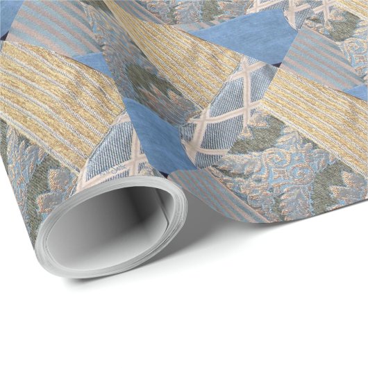Papier Cadeau Quilt Pattern Fabric (Coin rond)