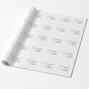 Papier Cadeau Quinceanera 15e anniversaire parties scintillant r