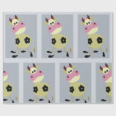 Papier Cadeau Quirinal Cartoon Vache Fun Animal de ferme (Plat)