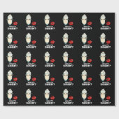 Papier Cadeau Quoi de Shakin Funny Cherry Milkshake Pun Dark BG (Plat)