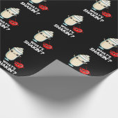 Papier Cadeau Quoi de Shakin Funny Cherry Milkshake Pun Dark BG (Coin)
