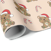 Papier Cadeau Quokka Christmas Winter Animaux Quokkas Wrapper P (Coin rond)