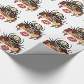 Papier Cadeau RAB Rockabilly Crâne Roses Love Lipstick (Coin)