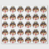 Papier Cadeau RAB Rockabilly Crâne Roses Love Lipstick (Plat)