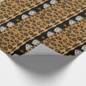 Papier Cadeau RAB Rockabilly Gold Leopard Print Sugar Skulls (Coin)