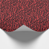 Papier Cadeau RAB Rockabilly Imprimé Léopard Rouge Noir (Coin)