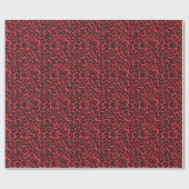 Papier Cadeau RAB Rockabilly Imprimé Léopard Rouge Noir (Plat)