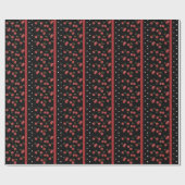Papier Cadeau RAB Rockabilly très cerise cerises Noir (Plat)