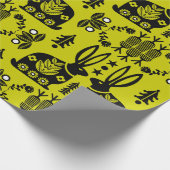 Papier Cadeau Rabbit Nordic Scandinavian Folk Art (Coin)