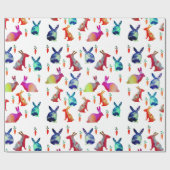 Papier Cadeau Rabbits Ciel, Pâques (Plat)