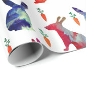 Papier Cadeau Rabbits Ciel, Pâques (Coin rond)