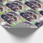 Papier Cadeau Raccoon boisé animaux forêt amis (Coin)